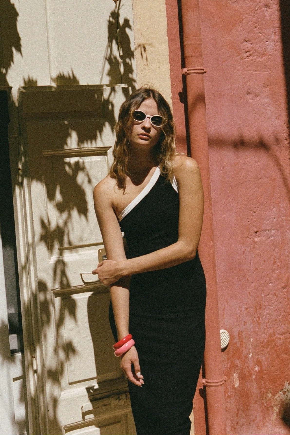 Black Asymmetric Maxi Dress Gabi - KNYT STUDIOS