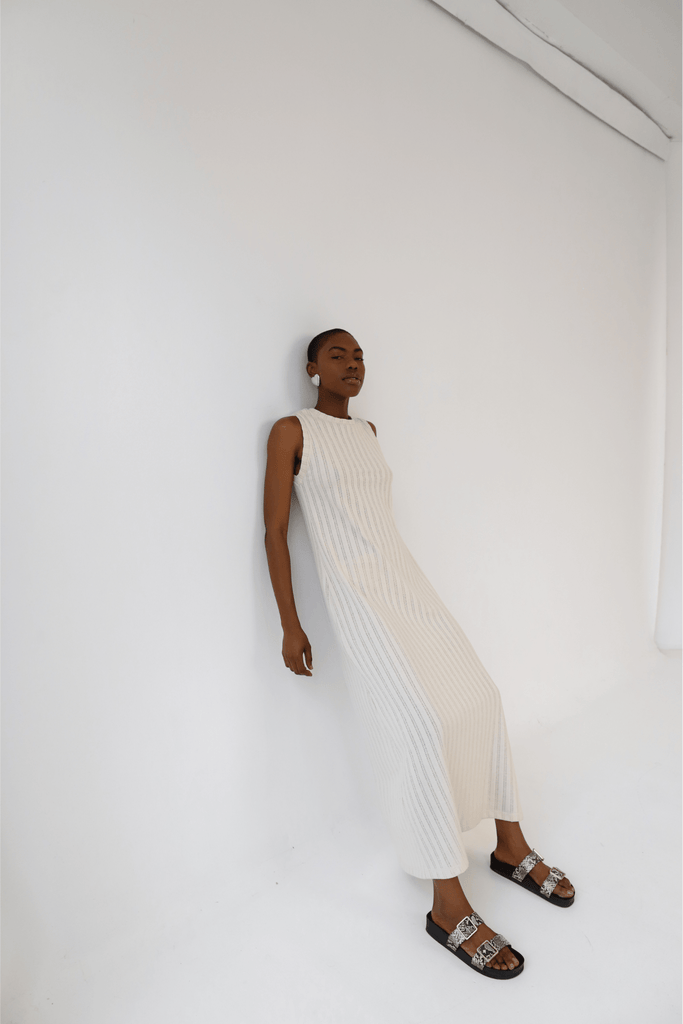 Beige Nora Dress - KNYT STUDIOS