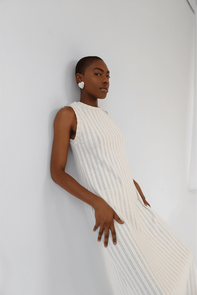 Beige Nora Dress - KNYT STUDIOS