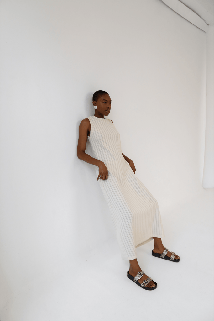 Beige Nora Dress - KNYT STUDIOS