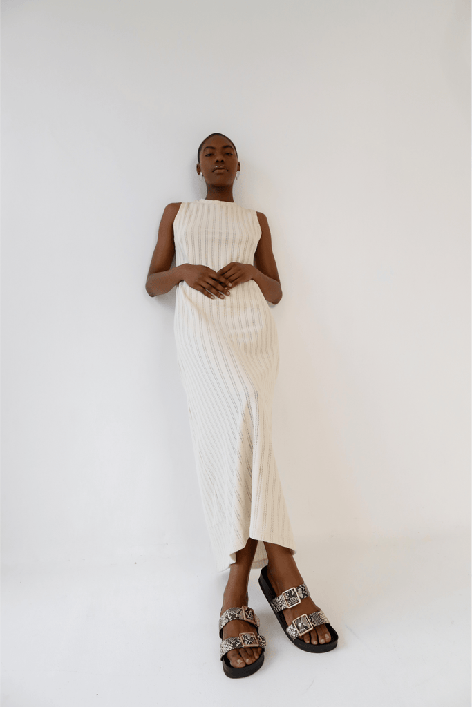 Beige Nora Dress - KNYT STUDIOS