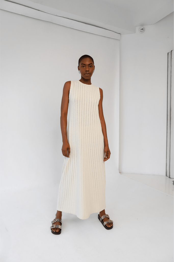 Beige Nora Dress - KNYT STUDIOS