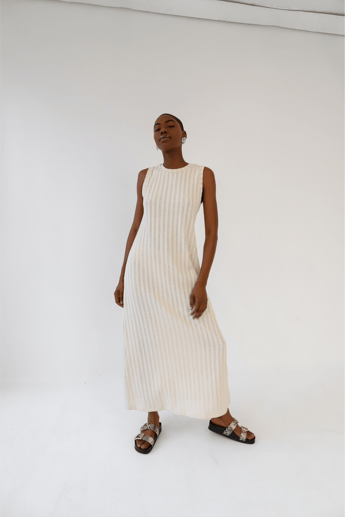 Beige Nora Dress - KNYT STUDIOS