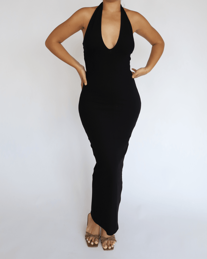 Black Halter Dress Nara - KNYT STUDIOS