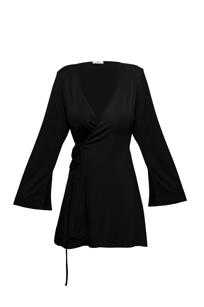 Black Hera Wrap Dress - KNYT STUDIOS