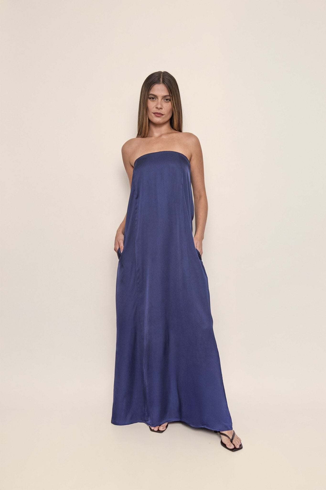 Lila Dress in Navy Blue - KNYT STUDIOS