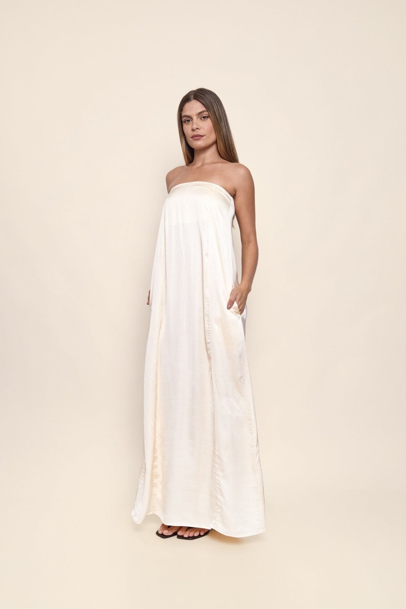 Lila Dress in Off-White - KNYT STUDIOS