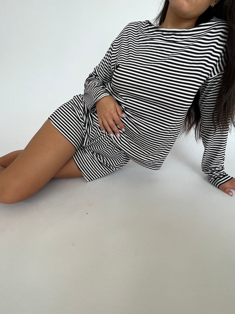 Wally Striped Long Sleeve Top - KNYT STUDIOS